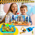 2.2lbs 6Pcs 3-8 Hymaz Construction Sensory Bin for Toddlers, Kids Play Sand Kit Toys Sandbox with Magic Sand, Alloy
