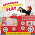 Kiddey Fire Truck Play Tent for Kids - Firetruck Tents with Sirens and Fireman Sound Button for Girls, Boys, & Toddlers