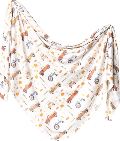 Copper Pearl Large Premium Knit Baby Swaddle Receiving Blanket Hayride
