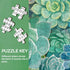 Rainbow Succulent Cactus Puzzle - 1000 Piece Colorful Gradient Plant Jigsaw for Women