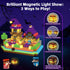 150pcs Set 3+ Magnetic Blocks - Magnetic School Castle with Light Up Blocks - Kids Classroom Sensory Toy for Toddlers
