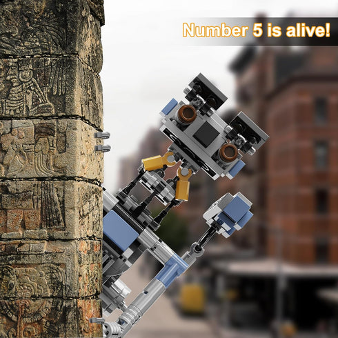 370 Pieces Johnny 5 Robot Building Set, Short Open Circuit Johnny Five Robot Model Toys, Compatible for Lego, Educational Gift Set for Ages 8-14 Boys