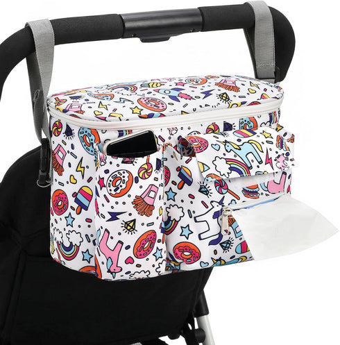 Coloch Universal Stroller Organizer, Large Capacity Multi-purpose Stroller Bag Caddy with Cup