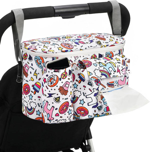 Coloch Universal Stroller Organizer, Large Capacity Multi-purpose Stroller Bag Caddy with Cup