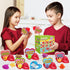 28 Pack SURCVIO Valentines Day Gifts for Kids, Animal Mochi Squishies Filled Heart-Shape Box and Greeting Cards Kawaii