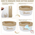 2 Pack Cotton Rope Storage Baskets, Embroidered Book Storage Bins with Handles, 15 x 11 x 9 Inches for Nursery