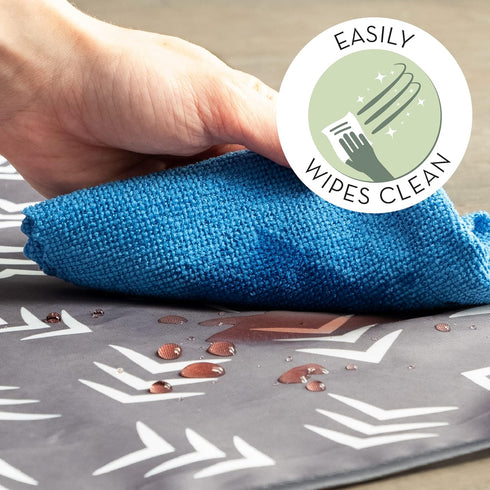 S&T INC. Baby Splat Mat for Under High Chair, Water Resistant Floor Mat, 42 Inches by 42 Inches, Grey