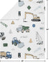 Sweet Jojo Designs Construction Truck Boy Blanket Receiving Security Swaddle for Newborn or Toddler Nursery Car Seat