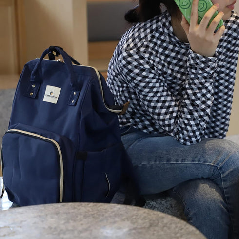Backpack Pack Ramhorn Diaper Bag Multifunction Waterproof Travel Back for Mom Blue