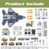 7 XDUOYJOY Military Fighter Jet Toys, Army Airplane Toys with Vehicles Trucks Helicopter Army Men, Decorate & Launch
