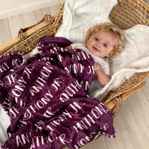 tuchenn Ships Next Day - Personalized Baby Blanket with Name, Custom Swaddle Blanket for Boys Girls, Ultra-Soft Fleece