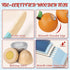 Set 3-5 Lehoo Castle Wooden Play Food - Montessori Cutting Fruit Egg Bread, Pretend Breakfast Food Toys for Kids