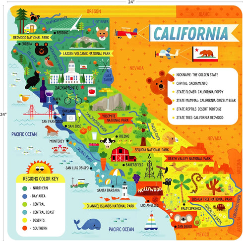 Little Buffalo State Puzzle: California - Learning & Education for Kids Ages 4 and Up