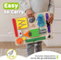 deMoca Busy Board for Toddlers, Montessori Wooden Activity Sensory Board, 10 Activities for Learning Fine Motor Skills