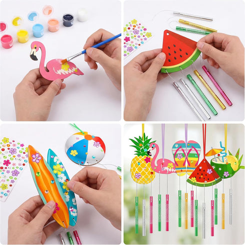 JellyArch 30 Pack Summer Summer Wind Chime Making Kit for Adults Make Your Own Wind Chime Beach Wooden Ornaments