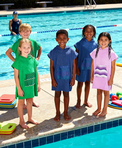 11-14 MissShorthair Towel Poncho for Kids, Hooded Beach Towel for Girl&Boy, Surf Poncho Swim Changing Robe Microfiber