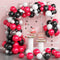 130PCS Red Black White Balloon Garland Arch Kit, 12 10 5 inch Balloons with Confetti for Baby Shower and Wedding