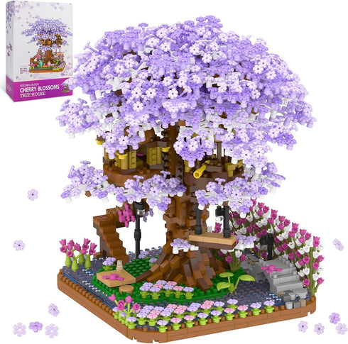 Cherry Blossom Bonsai Tree Mini Building Set, Japanese Sakura Tree House Model for Adults and Kids (2200PCS)