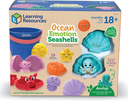 Learning Resources Ocean Emotions Seashells, Ocean Animals Figures, Seaside Game, Sand Toys, Sensory Toys, Sensory Bin