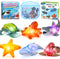 6 Pack Light Up Bath Toys & Magic Bath Book & Storage