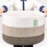 Extra Large Blanket Basket 87L - Cotton Rope Laundry Basket for Baby Nursery, Large Clothes Basket, White & Brown