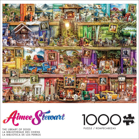 Buffalo Games - Aimee Stewart - The Library of Dogs - 1000 Piece Jigsaw Puzzle for Adults Challenging Puzzle Perfect for Game Nights - Finished Puzzle Size is 26.75 x 19.75