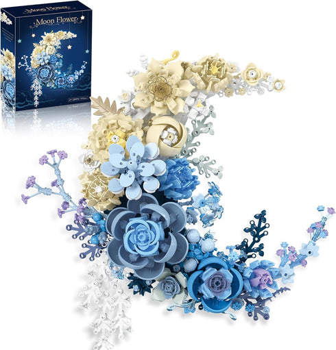 Nayihoop Moon Flower Building Set Botanical Collection Blossom for Wall Decor -934pcs