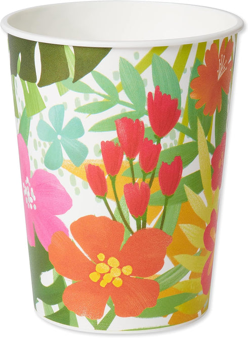 American Greetings Tropical Luau Party Supplies for BBQs and Summer Parties, Reusable Party Cups (16 oz, 8-Count)
