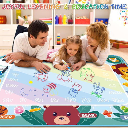 Extra Large Water Doodle Mat for Kids, Mess Free Coloring Toy for Boys and Girls Ages 2-8, Holiday Gift