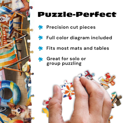 Summer 750 Buffalo Games Dog Days of by Tom Wood Piece Jigsaw Puzzle for Adults Precision-Cut Pieces, Beautiful
