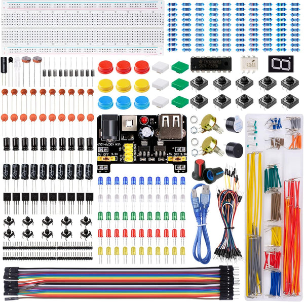 Electronics Component Fun Kit for Arduino, Power Supply Module, Jumper Wire, Breadboard Compatible with STM32
