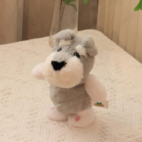 Hopearl Talking Schnauzer Plush Toy, Singing Dog that Repeats What You Say, 8'' Gift for Toddlers