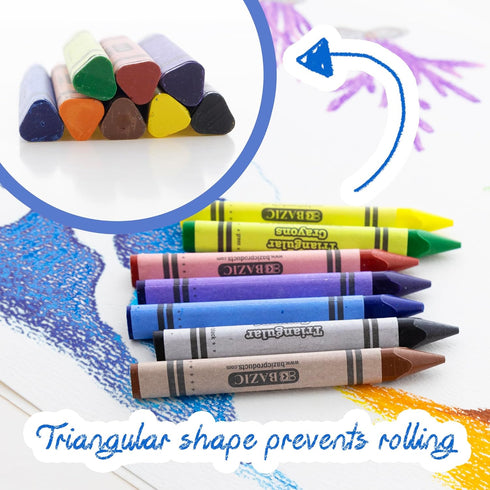 8 BAZIC Products Color Premium Quality Super Jumbo Triangle Crayon