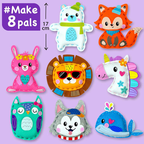 8-in-1 4-8 EZCRA Unicorn Sewing Kit for Kids - Kids Sewing Kit - Easy to Do Craft Kits for Ages - Sewing Crafts - Extra