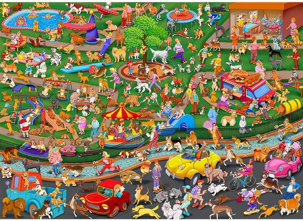 1000 Piece Dog Party Puzzles for Adults and Kids, Educational Colorful Jigsaw Puzzles for Home Decoration (27.6"x 19.7")