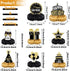 8 Pieces Happy Birthday Party Decorations Supplies, Birthday Honeycomb Centerpieces Table Toppers, Black and Gold