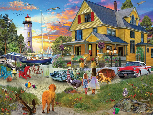 White Mountain Puzzles - My Yellow Beach House - 500 Piece Jigsaw Puzzle