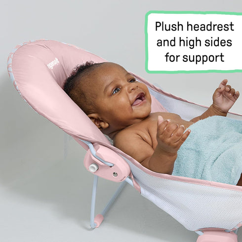 2-Position 2-Position 0-6 20 Ingenuity Foldaway Bather, Adjustable Support Baby Bath seat for Sink or Bathtub, Ages