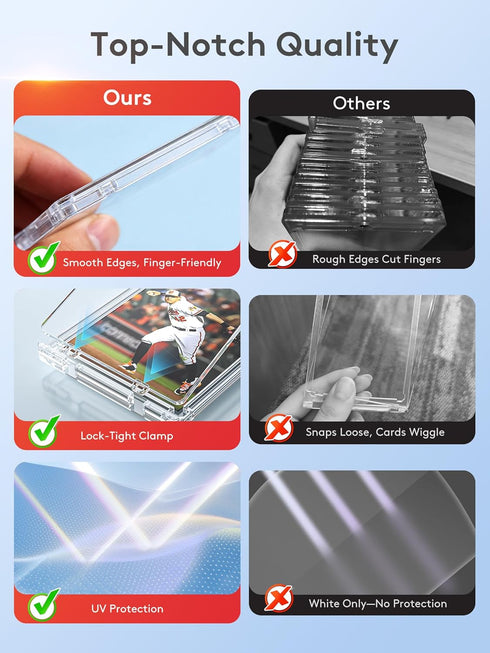 50ct 35pt Magnetic Card Holders for Trading Cards, Hard Cards Sleeves Case, U-V Protection& Waterproof Hard Plastic