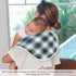 FLildon 1PC Muslin Burp Cloth for Baby Navy Plaid Super Absorbent Burping Cloths, Bibs for Newborn Boys Girls