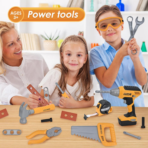 Set Set 3 4 5 Kids Tools for Boys,Toddler Tool with Tool Bag & Electronic Drill,Construction Pretend Play Tools