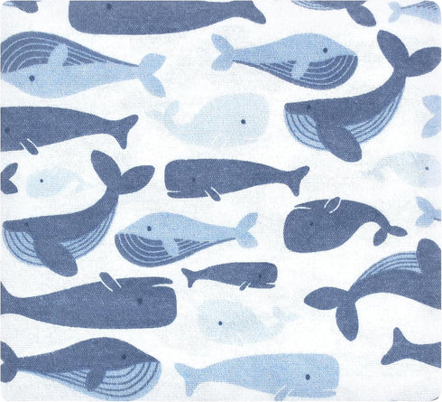 7-Pack Hudson Baby Unisex Baby Cotton Flannel Receiving Blankets Bundle, Cute Whales, One Size