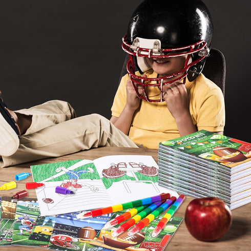 24 24 BenLouis Football Mini Coloring Books Kids with Stacking Crayons Football Party Favors Activity Books Bulk
