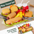 BUYGER Fast Food Play Food Toys for Kids, Toddler Kitchen Accessories Playset, Plastic Toy Food Sets for Pretend Play