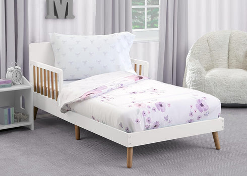 4 Set 2-in-1 Delta Children Piece Toddler Bedding for Girls - Reversible Comforter - Includes Fitted Comforter to Keep