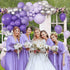 147pcs Purple Balloon Garland Arch Kit, Different Sizes with Dark Purple Light Purple Metallic Silver Confetti Lavender