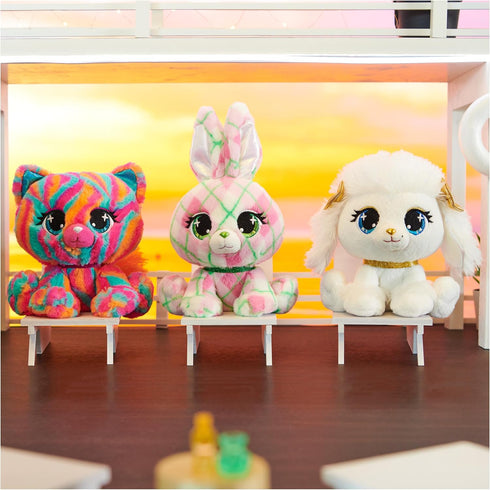P.Lushes Pets Kennedy Karrats Designer Fashion Plush Toy - Collectible Bunny Stuffed Animal, Pink and Green, 6”
