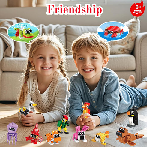 VEMBAP 34 Packs 6+ Party Favors for Kids, Ocean Animal Building Blocks for Goodie Bags Stuffers Classroom Prizes