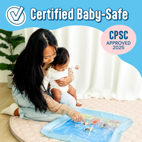 Tummy Tummy 3 36 SplashEZ Lights Up Time Water Mat for Babies, Large Baby Water Mat Time for Sensory Play with LED
