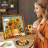 Set 807PCS Set HOGOKIDS Flowers Sunflower Building with Lights - Painting Frame Artwork Botanical Collection Mini